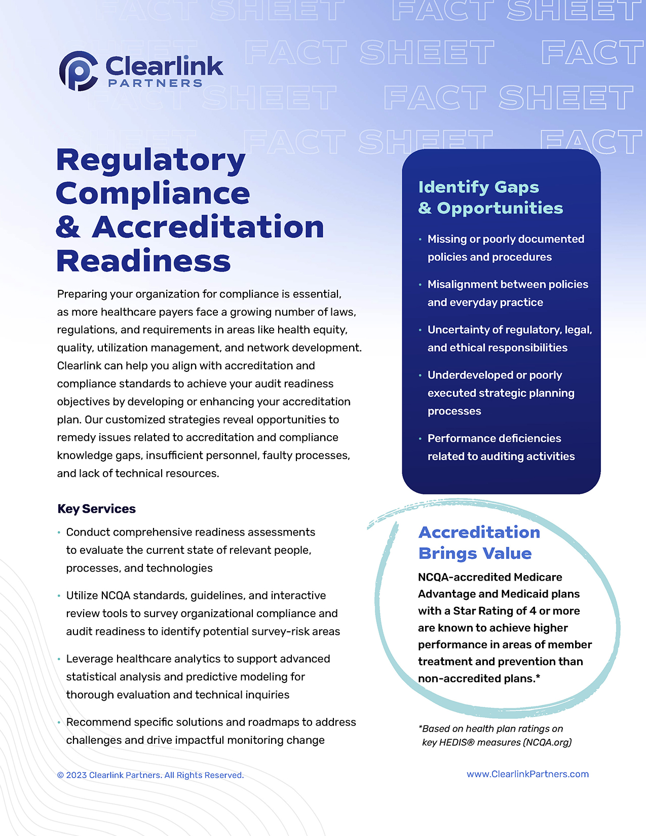 Regulatory Compliance & Accreditation Readiness